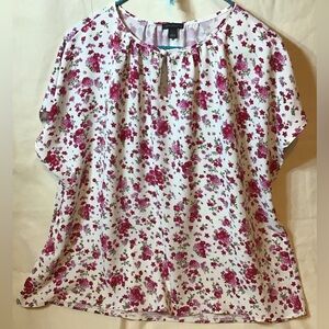 Ann Taylor Pink Floral Blouse